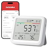 SwitchBot Monitor Calidad del Aire Interior, Estacion Meteorologica con Alarma CO2, Detectores de CO2, Termometro con App, Bluetooth, Archivo de Datos 2-Años, se Requiere SwitchBot Hub