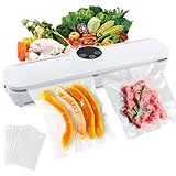 MXTIMWAN Envasadora al Vacío Domesticas, Maquina Envasar al Vacio Alimentos, Vacuum Sealer, Maquina de Vacio para Alimentos, Incluye 10 Bolsas de Grado Alimenticio