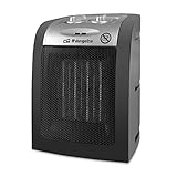 Orbegozo CR 5017, Calefactor, cerámico, 1500 W,2 niveles de potencia, termostato regulable, sistema de protección contra sobrecalentamiento, luz de encendido, posición ventilador, color negro