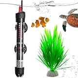 Calentador Acuario Sumergible 30 litros 25 W Y Planta ACUÁTICA Sumergible- Apto para Tortugas DE Agua Y PECERAS - TERMOSTATO DE AQUARIO - Calefactor Acuario Vidrio DE Cuarzo Seguro (20-34°C)
