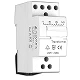 Navaris Transformador de timbre 8V 12V 24V - Transformador de campana con instalación en carril DIN - Apto para timbres con una potencia de hasta 8VA