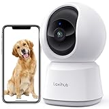 LAXIHUB 2.4GHz Camaras Vigilancia Domicilio WiFi, 2K/3MP Camara Vigilancia WiFi Interior con Visión Nocturna, PTZ 355° Cámara en Casa para Perros, Audio Bidireccional, Compatible con Alexa & App