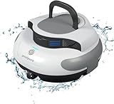 POOLPURE Limpiafondos Robot Piscina, 55WH, 120 Minutos de Limpieza, Robot de Piscina Potente Aspiración, Autoaparcable, LED, para Piscinas Elevadas de hasta 90㎡