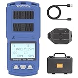 Detector De Gas TopTes Guard-122, Monitor De 4 Gases (H2S, CO, LEL, O2), Alarmas por Vibración, Sonoras Y Visuales, A Prueba De Explosiones, para Trabajo y Hogar
