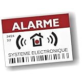 Decooo.be - Pegatinas disuasorias de alarma - Sistema electrónico - Juego de 12 - Dimensiones 7,4 x 5,2 cm