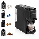 Princess 249452 Máquina de café multicápsulas con adaptadores para cápsulas Nespresso, Dolce Gusto y monodosis ESE, 19 bares de presión, depósito de agua extraíble de 600 ml, 1450 W