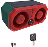 Alarma solar con sensor de movimiento para exteriores: alarma de sonido de perro ladrando con 2 x 130 db, 4 modos de trabajo, alarma de disparo de ladridos de perro, grabación y ± ajuste de volumen