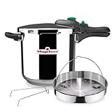 Magefesa DYNAMIC - Pack Olla Express Rápida de 5 Litros + Cestillo, Acero Inoxidable 18/10, Eficiencia Energética, Todo Tipo de Cocinas, Inducción