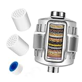 Ledebouk Filtro Ducha 25 Etapas para Agua Dura, Filto de Ducha de con Vitamina C, Set 2 Cartuchos Intercambiable, Filtro Antical Ducha, Purificador de Agua Ducha, para Remover Cloro y Metales Pesados