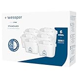 Filtro de agua para Brita Maxtra Plus, 6 paquetes Maxtra+ cartuchos Amazon Brita, filtro de agua con carbón activo y resina intercambiadora de lona, compatible con jarra de agua Brita Marella