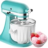 Coolcook Accesorio para helado para Kitchenaid, compatible con batidoras de pie de 4,5 a 6 cuartos, máquina para hacer helados de 2 cuartos para sorbete, helado, yogur congelado