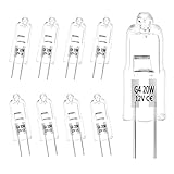 UKOFEW G4 Bombilla Halógena 12V 20W，20 W, casquillo G4, bombillas halógenas de para Iluminación del Paisaje, Luz del Gabinete, Candelabro - 10 Piezas