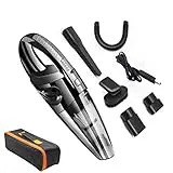 Aspiradora de Mano Inalámbrica Portátil 120W 2200mAh Succión Fuerte, Carga rápida USB, Aspiradora en Seco y Húmedo con Filtro HEPA Lavable y Bolsa de Transporte para Oficina Hogar Coche Mascotas