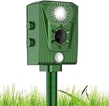 Repelente para Gatos, Ahuyentador para Gatos Ultrasonido Repelente para Palomas, Pájaros, Perros, Ratones, Zorros, IP44 Impermeable