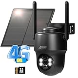 ANRAN 3G/4G LTE Cámara Vigilancia Exterior con SIM, 2K HD 4G Solar Camara sin Cable con Batería, PTZ 360°, Visión Nocturna, Detección De Movimiento, Audio Bidireccional, Almacenamiento Local, G1 Negro