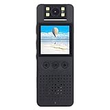 Mini Cámara Corporal, 1080P 180 ° Gire Wearable Policía Body CAM Video Recorder Cámara de Bolsillo Portátil de Seguridad WiFi con visión Nocturna y detección de Movimiento