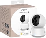 Aqara 2K Cámara Interior E1, Pan & Tilt, HomeKit Secure Video, Audio Bidireccional, Visión Nocturna, Seguimiento de Personas, Wi-Fi 6, Soporta HomeKit, Alexa, Google Home y IFTTT