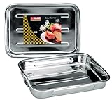 Brightium Rustidera con Asas de Acero Inoxidable 43x31cm, Ideal para Asar y gratinar en Horno, Resistente y fácil de Limpiar.