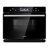 Klarstein MasterFresh horno de vapor - Vaporera independiente, 24 litros de capacidad, 230 °C, Depósito de 1,4 litros, Vaporera de 1100 W, Horno de 1900 W, Táctil, Programable, Negro