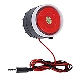 VBESTLIFE Sonido de Sirena con Cable 120dB DC 12V Mini Bocina con Cable Rojo Sirena Sistema de Alarma con Sonido Sirena de Advertencia para Seguridad en el Hogar