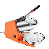 Trituradora de Hielo Eléctrica de 300W,Picadora Trituradora de Hielo Profesional con Palas Dobles,Fabricadora de Hielo con Cuenco de Acero y Función de Apagado Automático,para Bares y Restaurantes