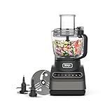 Ninja Procesador de alimentos, 850 W, 4 programas automáticos y 3 velocidades manuales, bol de 2,1 l, accesorios para picar, rebanar y amasar, piezas aptas para lavavajillas, en negro, BN650EU