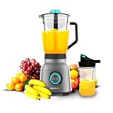 Cecotec Batidora de Vaso Power Black Titanium 1800MAX Inox. 1800W Máxima Potencia, Cuchilla de 6 hojas con Recubrimiento de Titanio Negro, 1,5L, 5 Velocidades + Función Pulse y Tapón dosificador