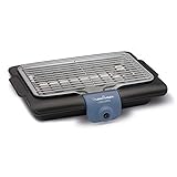 Moulinex Accessimo Barbacoa eléctrica de mesa, Barbacoa al aire libre, 2100 W, Limpieza fácil, Bandeja de agua, Reducción de humo y olores, Fabricado en Francia BG134812