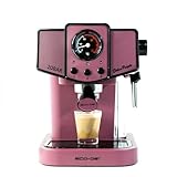 ECODE® Cafetera Express con 20 Bares de Presión y 1050 W, Vaporizador, Deposito de 1.5L, Calientatazas, Termometro, Brazo Doble Salida, Dosificador con Prensador, Mono/Doble dosis - Delice Purple