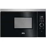 AEG MBB1756DEM Microondas Integrable de 800W con grill 800W, Display LED, Control táctil, Apertura electrónica, Plato incluido, Marco integrado, 3 programas favoritos, 5 niveles potencia, Negro, 17L