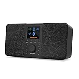 MangoKit SR20 Radio por Internet con WiFi,Radio Dab Portátil con Altavoz Bluetooth,Reproductor de Podcast,FM,Radios de Cocina de Red y Batería,Sonido Estéreo,Pantalla a Color,Doble Alarma-Negras