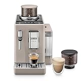 De'Longhi Rivelia EXAM440.35.BG, Cafetera Superautomática con Espumador de Leche Manual, Tamaño Compacto, 8 Recetas, Pantalla Táctil a Color, Beige Arena