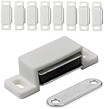IPEA Cierres Magnéticos para Muebles, Puertas, Armarios, Cajones - 10 Unidades - Cierre Magnético con Imán para Puertas y Armarios - Bisagra Magnética - Tope Magnético para Cocina y Hogar - Blanco