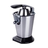 Jata JEEX1045 Exprimidor de Naranjas Eléctrico de Brazo, 600 W, Cuerpo Acero Inox, Desmontable, Tapa cierre antigoteo, Base antideslizante, Extracción continua, Silencioso