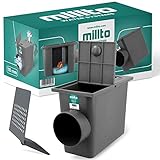 Millto™ Desagüe Tubería Lluvia Canalón Filtro 110mm Gris | Barranco Lluvia Caja Bajante Sumidero Agua Tubo Polipropileno Conexión Lateral