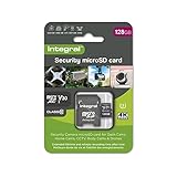 Integral tarjeta de seguridad Micro SD 128GB para dash-cams, cámaras domésticas CCTV cámaras corporales y drones. Vida útil prolongada y grabación de confianza en todo momento, de alta resistencia