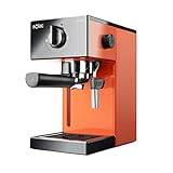 Solac - Cafetera Espresso 1050W | 20 Bar | Sistema Double Cream + Preinfusión Express | Vaporizador Orientable |1.5L| Apto Monodosis y Café Molido | Tazas grandes | Apagado automático | Naranja