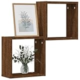 vidaXL Estantes Cubo de Pared 2 Unidades Roble marrón 30x15x30 cm, estantería de Pared, estantería Flotante, Armario de Pared, Estante de Pared