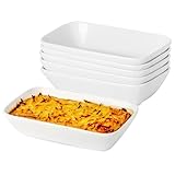 XINLTC Fuente de Cerámica para Horno Pequeña, Juego de 6 Moldes para Horno Rectangular, Bandeja Horno Ceramica Ideales Para Cacerolas, Lasaña, Pasteles,Tapas, Tartas, Soufflé, 18x11x4cm