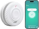 Detector de Humo Smart con Alarma de Incendio, Alarma de Humo con Sensor Fotoeléctrico Avanzado,Alarma de Incendio con Monitoreo Remoto a través de App,Batería de 10 Años de Vida Útil,Alarma 85dB.1PCS