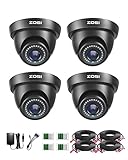 ZOSI 1080P Cámara de Vigilancia Exterior para Sistema de Cámaras de Seguridad, 4 Cámaras en Domo y Accesorios