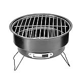 Barbacoa redonda portátil de 25 cm con asa para exteriores, hogar, cocina, barbacoa, picnic, camping