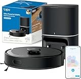 Tapo RV30 MAX Plus Robot Aspiradora, potencia de succión ultra de 5300 Pa con fregado, base de vaciado automático de 3 l, navegación LiDAR+IMU avanzada, control por voz y aplicación