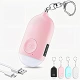 Alarma Personal Autodefensa de Bolsillo Hion - Llavero de Defensa Personal Recargable 130 dB con Iluminación LED para Mujeres, Niños y Personas Mayores - Potente y Confiable(Rosa, 1)