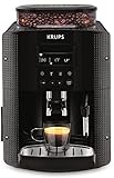 Krups EA8150 - Cafetera Automática 15 Bares de Presión, Pantalla LCD, 3 Niveles de Intensidad, Ajustable de 20 ml a 220 ml, Programa Automático de Limpieza y Descalcificación, Molinillo Integrado