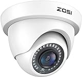 ZOSI 1080P Cámara de Vigilancia Exterior para Kit de Cámara Seguridad, 20M Visión Nocturna, Blanca, con Botón OSD