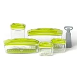 Dafi Recipientes Hermetico para Alimentos al vacío SeeYoo - Set de 5 uds. Lima - Tapers para Comida de plástico, para Envasar, Bomba de vacío incluida - Taper Plastico, Recipiente Vacio