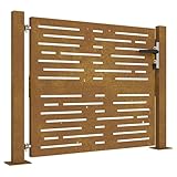 vidaXL Puerta de jardín Acero corten diseño Cuadrado 105x80 cm