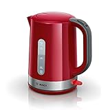 BOSCH Hervidor TWK6A514 Rojo Gris plástico,Acero Inoxidable 2200 W 1,7 L