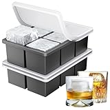 Ankway Cubiteras para Hielo Grande, 2 Confezioni Cubitera Silicona con Tapa, in BPA, Cubitos de Hielo de Calidad Alimentaria para Whisky, Cócteles y Bebidas Refrigeradas, Apto para Lavavajillas